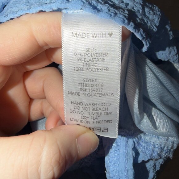 Arula Blue Textured Peasant Blouse Size 1X 14/16 Long Sleeve Boho Top Women’s - Picture 6 of 7